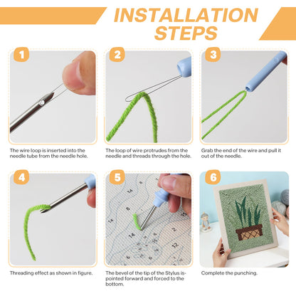 Green Plant - Punch Needle