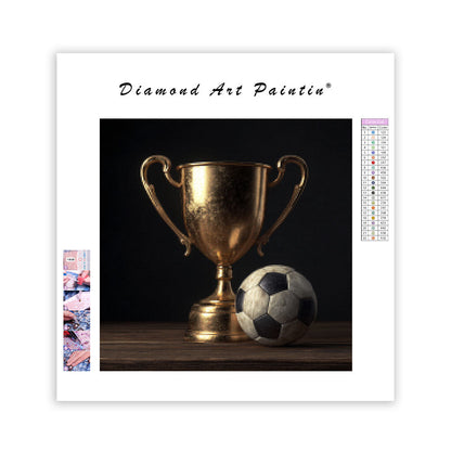 Golden Trophy and Ball - Diamond Painting