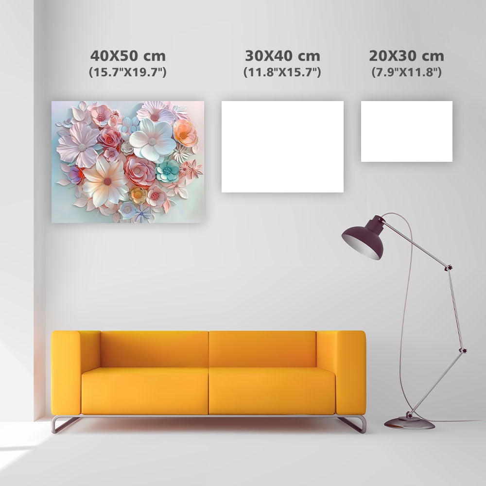 Floral Heart Love - Diamond Painting