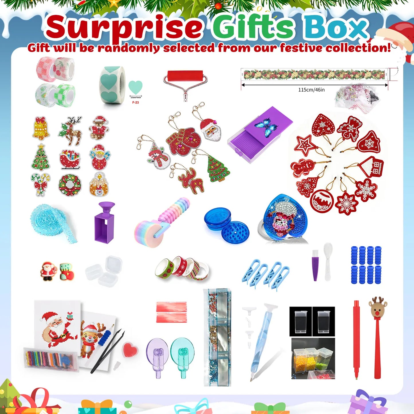 Diamond Painting Christmas Mystery Gift Box-Blue