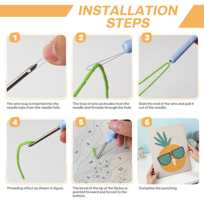 Cool Pineapple- Punch Needle