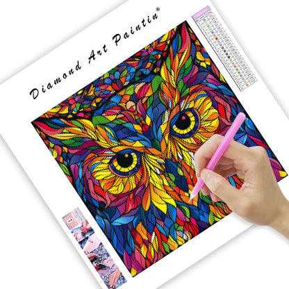 Stained Glass Owl - Diamond Painting