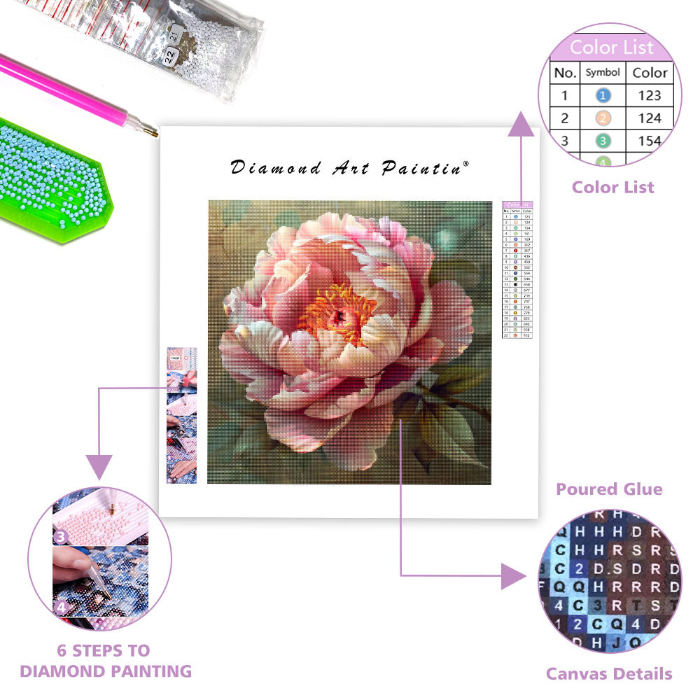 Blooming Peony Grace - Diamond Painting