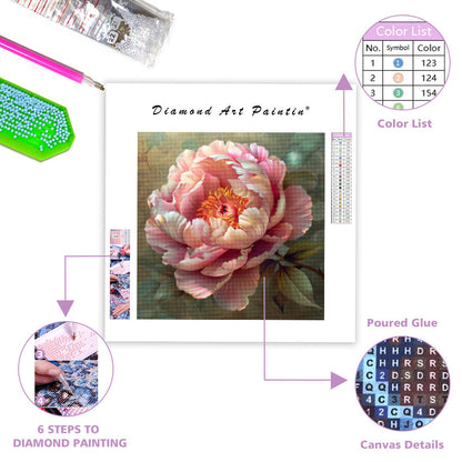Blooming Peony Grace - Diamond Painting