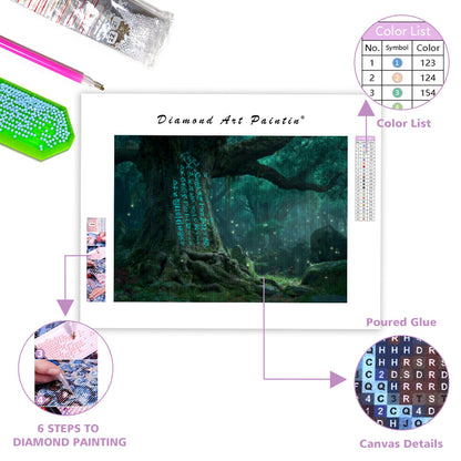 Elder Tree in the Enchanted Forest - Diamond Painting