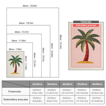 Vibrant Palm Tree - Punch Needle