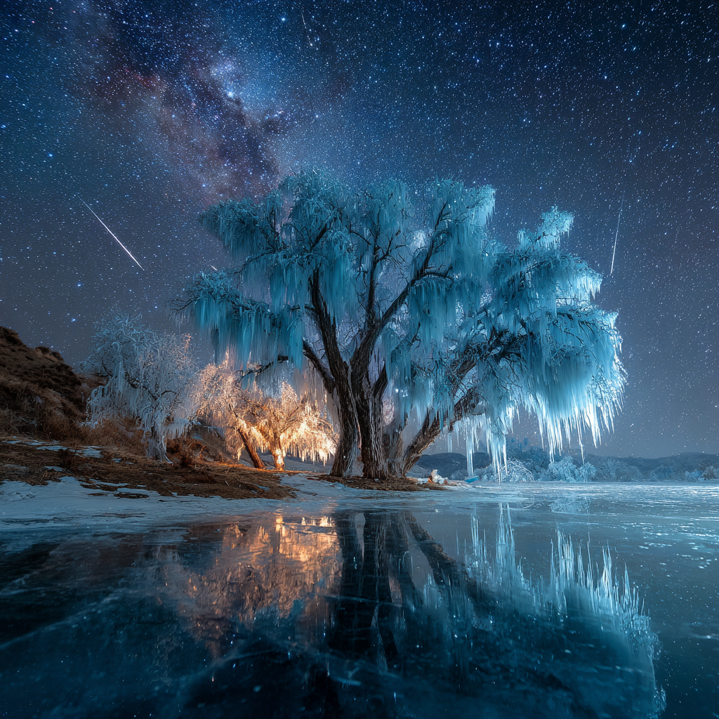 Frozen Tree of Light - Diamond Painting