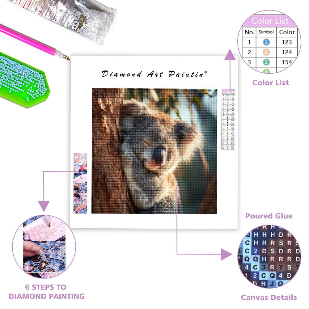 Koala Hugging Tree - Diamond Painting