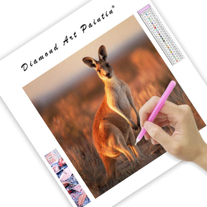 Red Kangaroo Standing - Diamond Painting