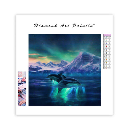 Aurora Dolphins - Diamond Painting