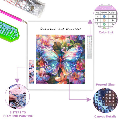 Crystal Butterfly Bloom - Diamond Painting