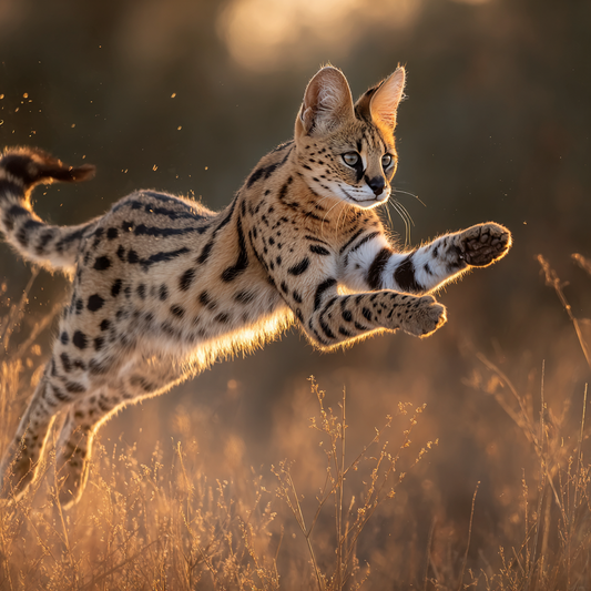 Serval Leaping - Diamond Painting