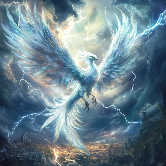 Silver Phoenix Rising - Diamond Painting