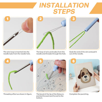 Dog's Face - Punch Needle