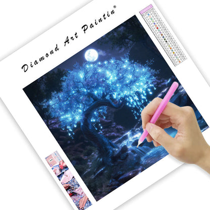 Moonlight Tree - Diamond Painting