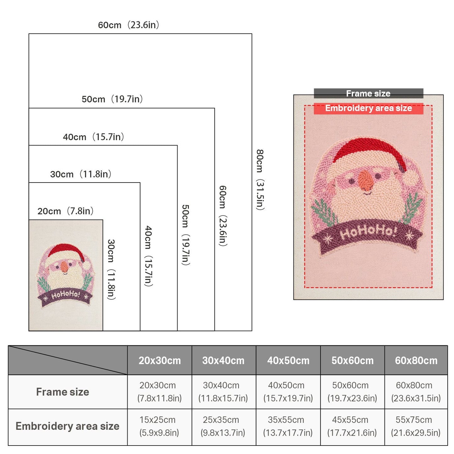 HoHoHo Santa - Punch Needle